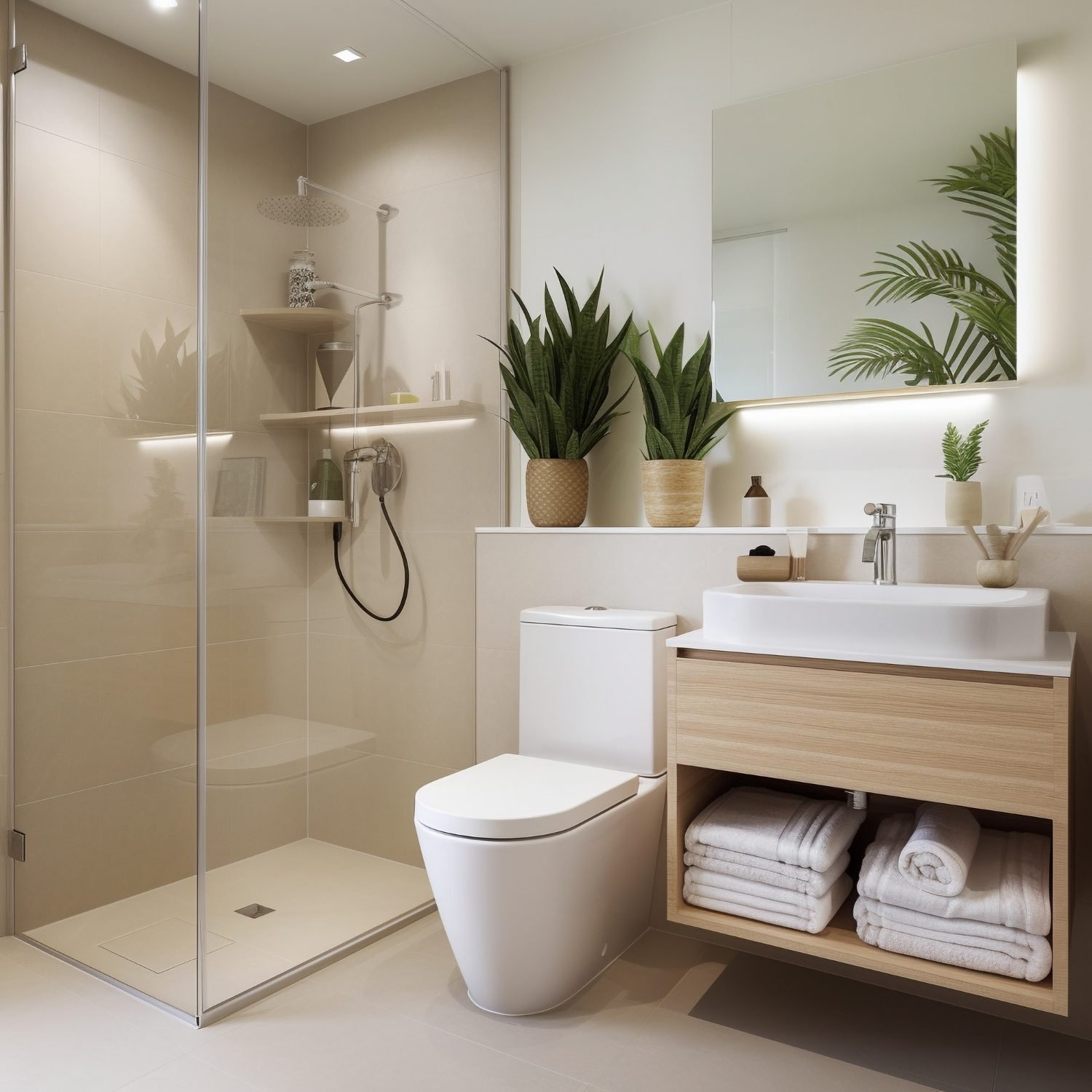 bathroom glass partition
