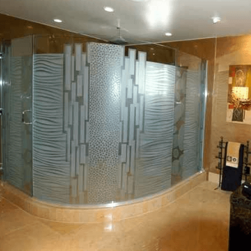 Textured Glass Shower Enclosures