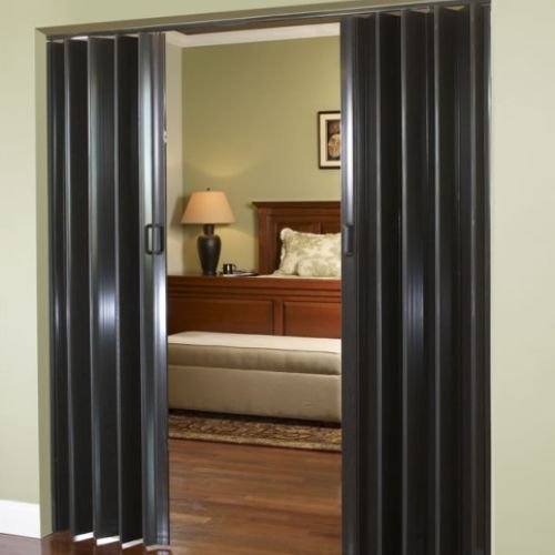 Black color pvc folding door