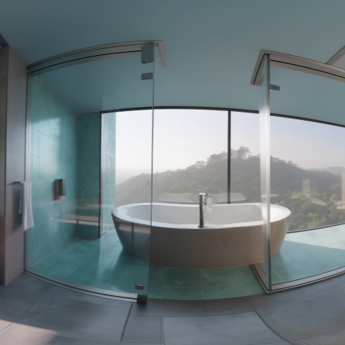 Curved Bathroom glass partition
