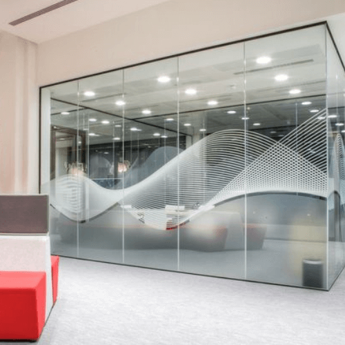 Frosted Glass Stickers Design for Office Partitions