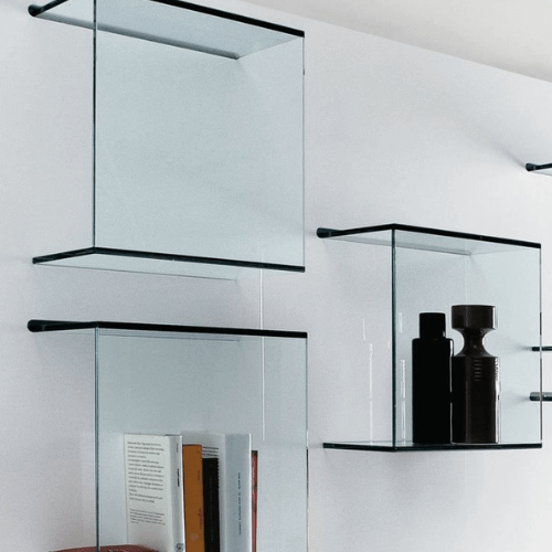Wall-Mounted Glass Shelves